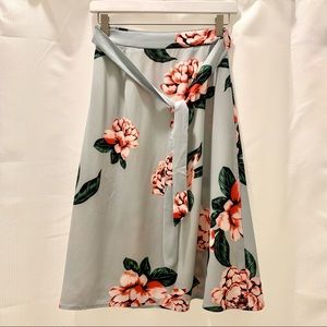 Anthropologie Floral Summer Midi Skirt